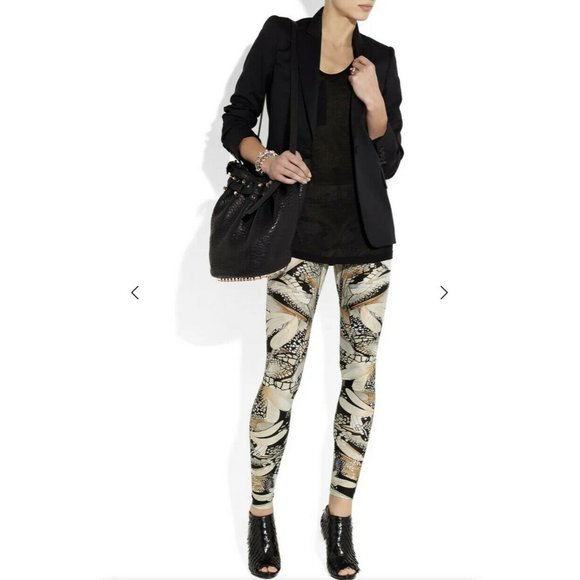 Alexander McQueen Pants - Alexander McQueen Dragonfly Wing Print Leggings M
